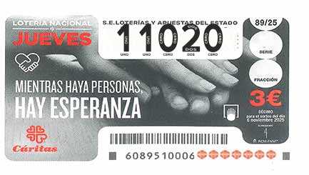 Décimo 11020 del sorteo 89-06/11/2025 Jueves