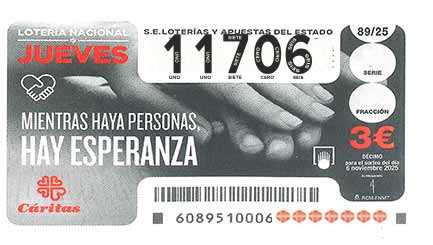 Décimo 11706 del sorteo 89-06/11/2025 Jueves