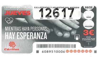 Décimo 12617 del sorteo 89-06/11/2025 Jueves