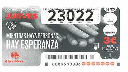 Décimo 23022 del sorteo 89-06/11/2025 Jueves