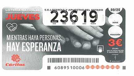 Décimo 23619 del sorteo 89-06/11/2025 Jueves