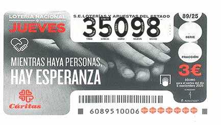 Décimo 35098 del sorteo 89-06/11/2025 Jueves
