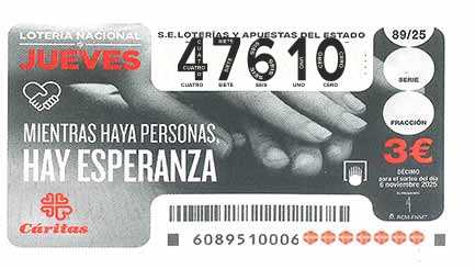 Décimo 47610 del sorteo 89-06/11/2025 Jueves
