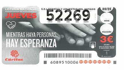 Décimo 52269 del sorteo 89-06/11/2025 Jueves