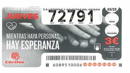 Décimo 72791 del sorteo 89-06/11/2025 Jueves