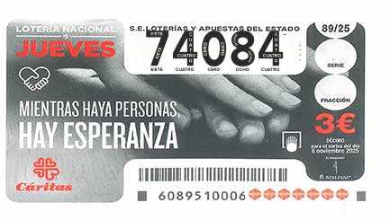 Décimo 74084 del sorteo 89-06/11/2025 Jueves