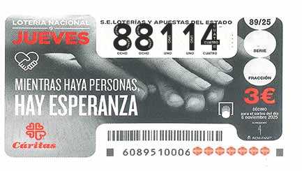 Décimo 88114 del sorteo 89-06/11/2025 Jueves