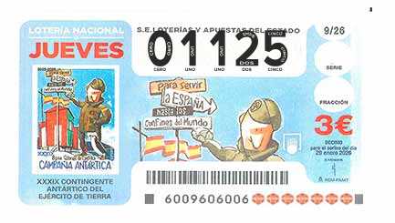 Décimo 01125 del sorteo 9-29/01/2026 Jueves