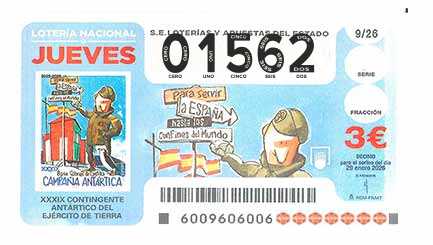 Décimo 01562 del sorteo 9-29/01/2026 Jueves