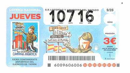 Décimo 10716 del sorteo 9-29/01/2026 Jueves