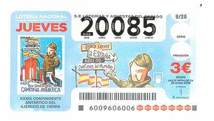 Décimo 20085 del sorteo 9-29/01/2026 Jueves