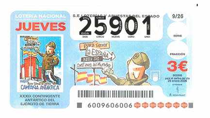 Décimo 25901 del sorteo 9-29/01/2026 Jueves
