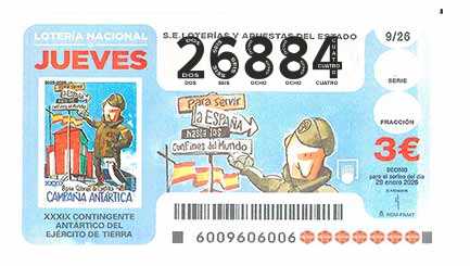 Décimo 26884 del sorteo 9-29/01/2026 Jueves