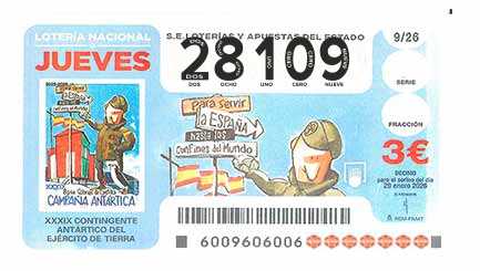 Décimo 28109 del sorteo 9-29/01/2026 Jueves