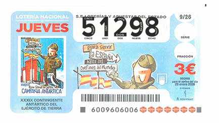 Décimo 51298 del sorteo 9-29/01/2026 Jueves