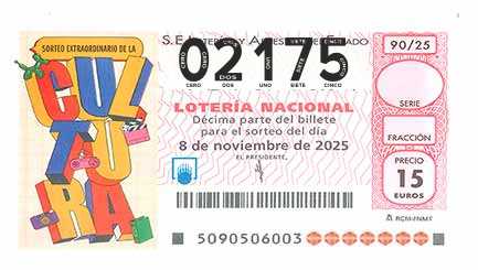 Décimo 02175 del sorteo 90-08/11/2025 Sábado