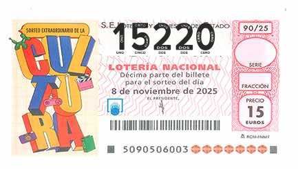 Décimo 15220 del sorteo 90-08/11/2025 Sábado
