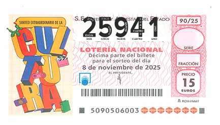 Décimo 25941 del sorteo 90-08/11/2025 Sábado