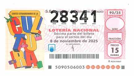 Décimo 28341 del sorteo 90-08/11/2025 Sábado