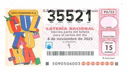 Décimo 35521 del sorteo 90-08/11/2025 Sábado