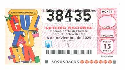 Décimo 38435 del sorteo 90-08/11/2025 Sábado