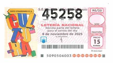 Décimo 45258 del sorteo 90-08/11/2025 Sábado
