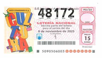Décimo 48172 del sorteo 90-08/11/2025 Sábado