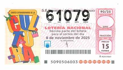 Décimo 61079 del sorteo 90-08/11/2025 Sábado