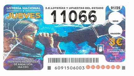 Décimo 11066 del sorteo 91-13/11/2025 Jueves