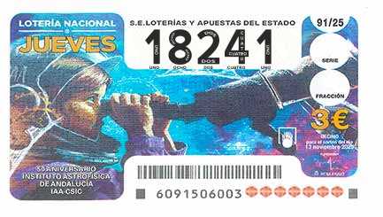 Décimo 18241 del sorteo 91-13/11/2025 Jueves