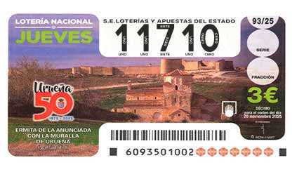 Décimo 11710 del sorteo 93-20/11/2025 Jueves