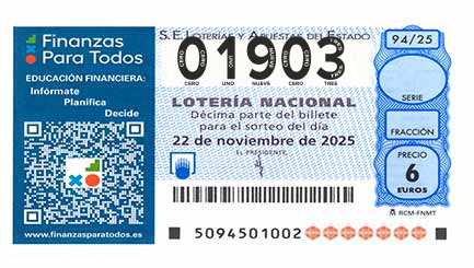 Décimo 01903 del sorteo 94-22/11/2025 Sábado