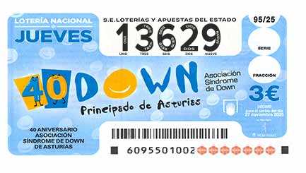Décimo 13629 del sorteo 95-27/11/2025 Jueves