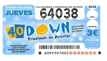 Décimo 64038 del sorteo 95-27/11/2025 Jueves