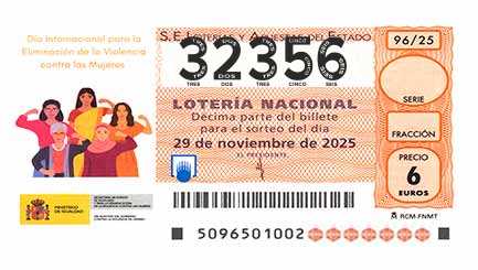 Décimo 32356 del sorteo 96-29/11/2025 Sábado