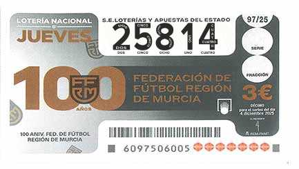 Décimo 25814 del sorteo 97-04/12/2025 Jueves