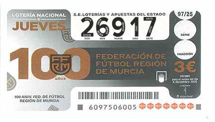 Décimo 26917 del sorteo 97-04/12/2025 Jueves