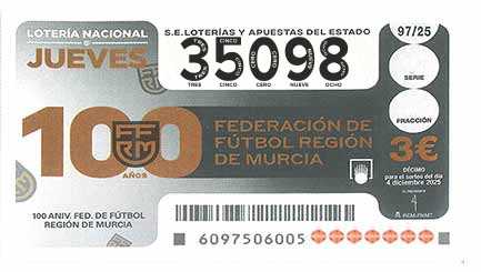 Décimo 35098 del sorteo 97-04/12/2025 Jueves