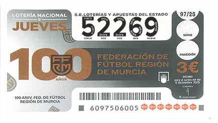 Décimo 52269 del sorteo 97-04/12/2025 Jueves