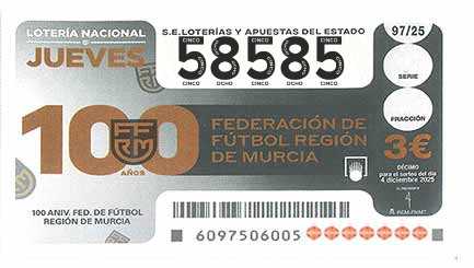 Décimo 58585 del sorteo 97-04/12/2025 Jueves