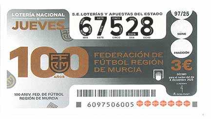 Décimo 67528 del sorteo 97-04/12/2025 Jueves