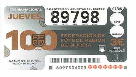 Décimo 89798 del sorteo 97-04/12/2025 Jueves