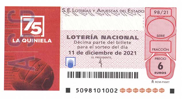 Décimo 74056 del sorteo 98-11/12/2021 Sábado