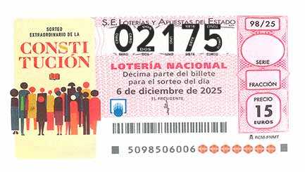 Décimo 02175 del sorteo 98-06/12/2025 Sábado