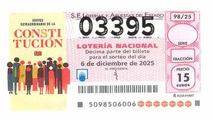 Décimo 03395 del sorteo 98-06/12/2025 Sábado