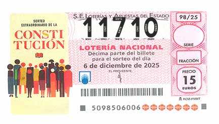 Décimo 11710 del sorteo 98-06/12/2025 Sábado