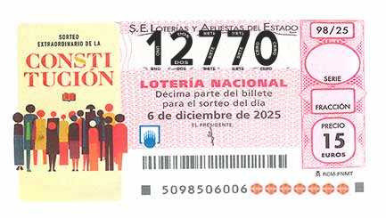 Décimo 12770 del sorteo 98-06/12/2025 Sábado