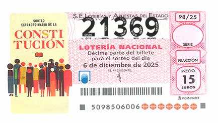 Décimo 21369 del sorteo 98-06/12/2025 Sábado