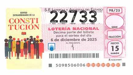 Décimo 22733 del sorteo 98-06/12/2025 Sábado