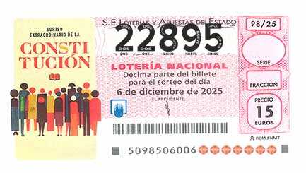 Décimo 22895 del sorteo 98-06/12/2025 Sábado